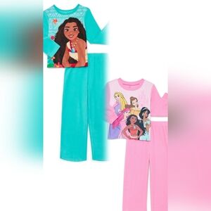 Disney Princess & Moana Kids Pajama Set Bundle
